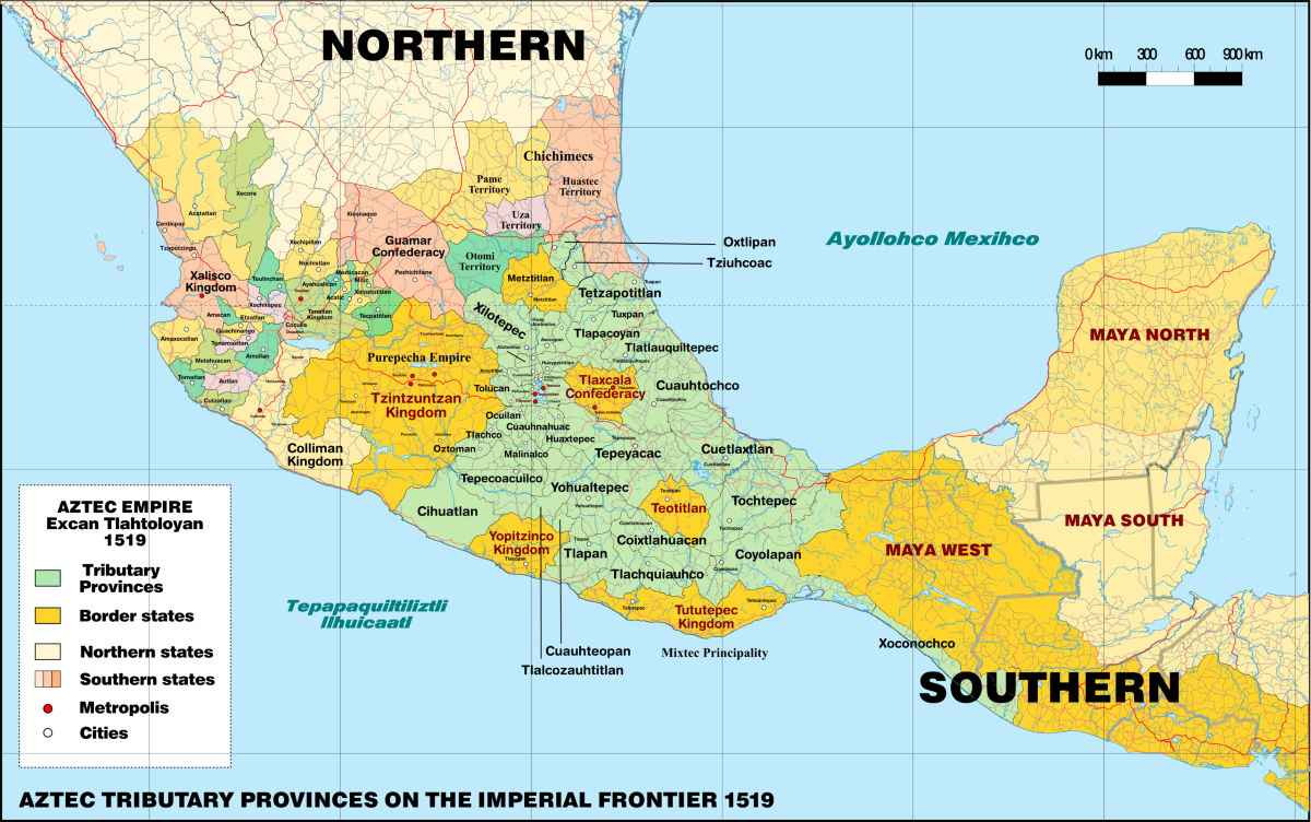 aztec empire map