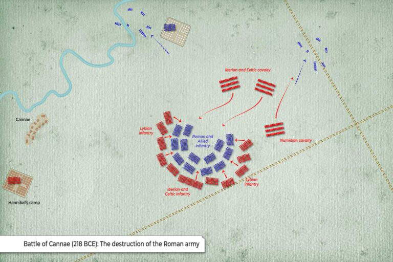 Map: Battle of Cannae (216 BCE) – Encirclement & Destruction of the Roman Army