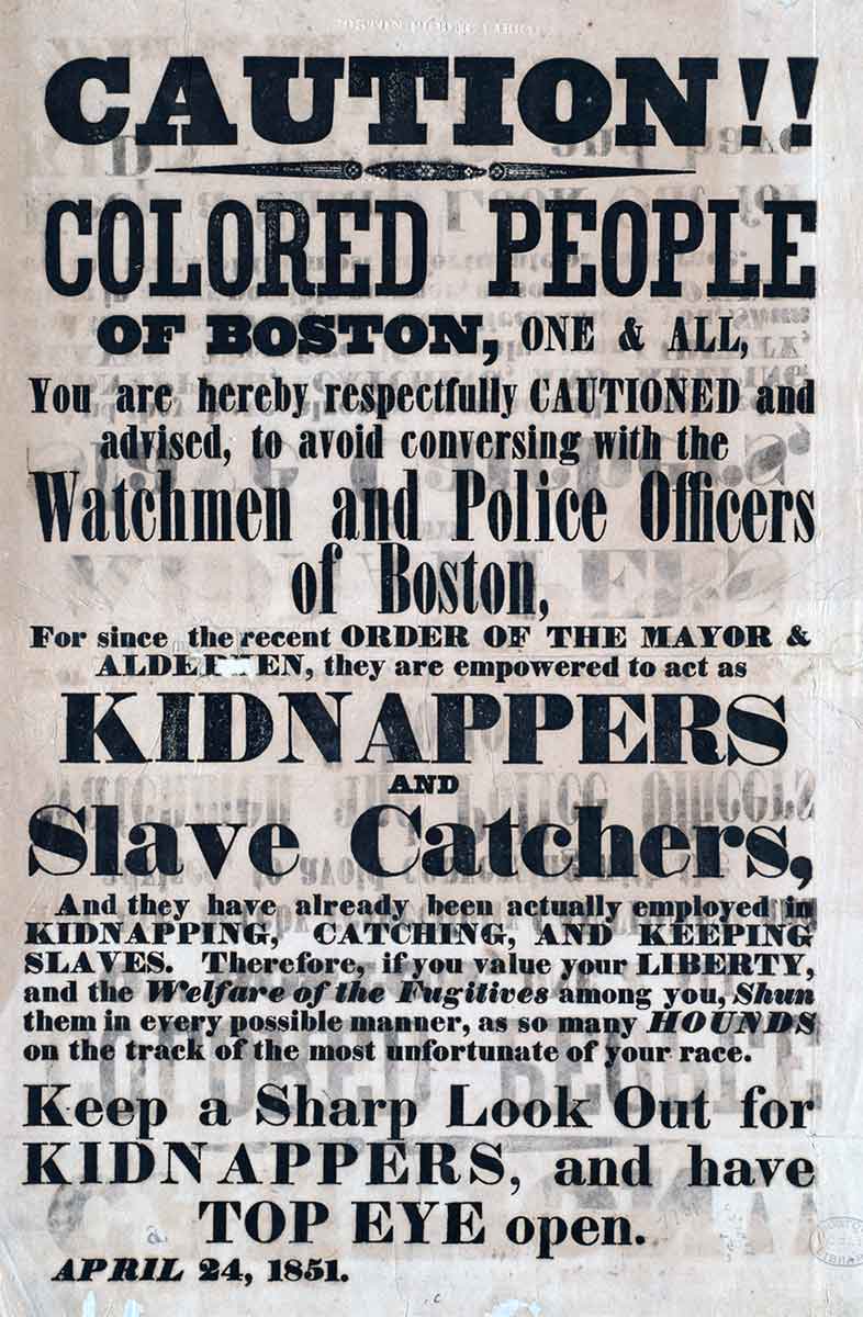 boston poster fugitive slave warning
