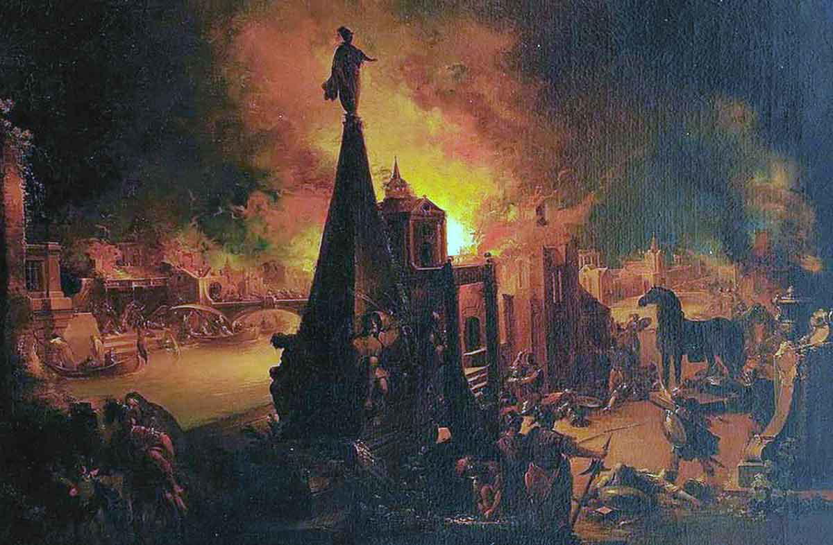 burning troy johann georg trautmann 18th century