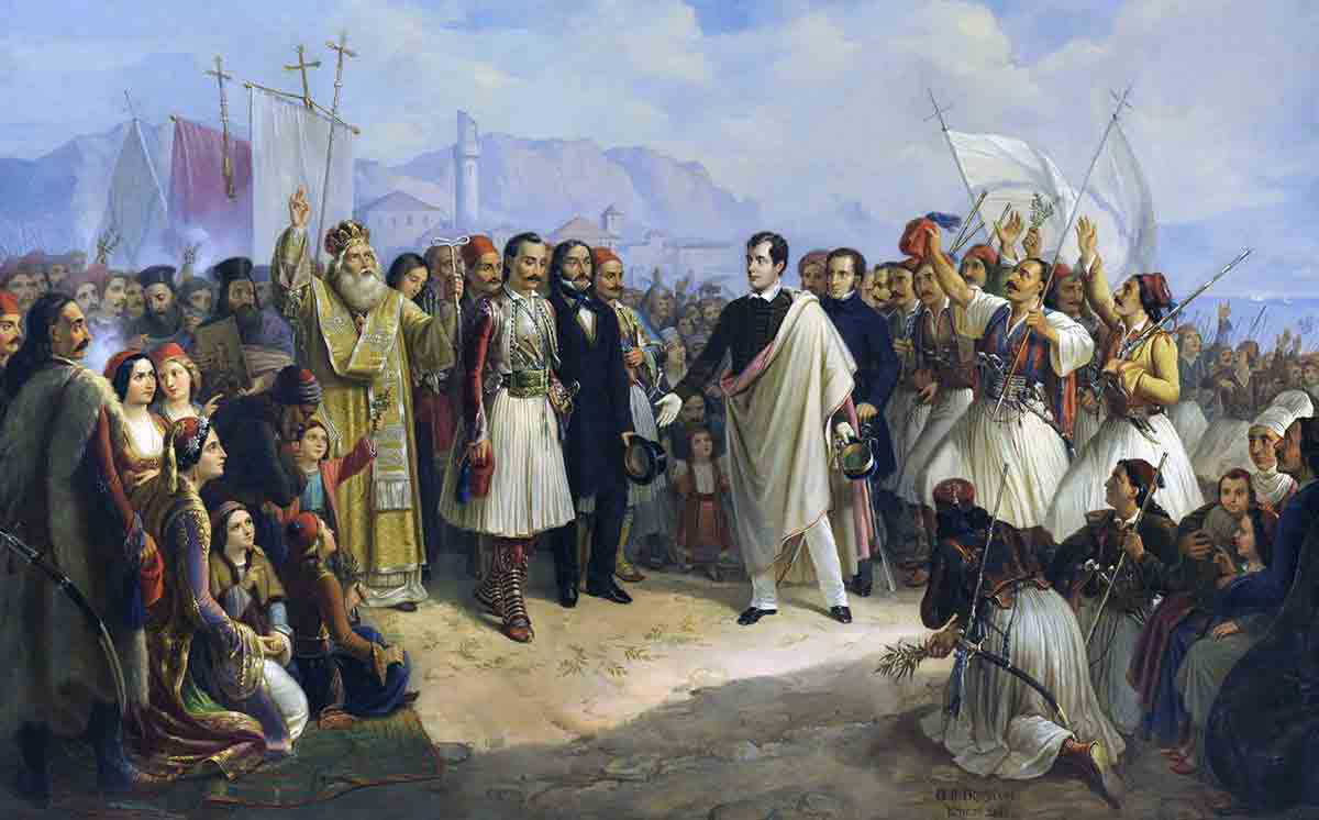byron arrival missolonghi vryzakis