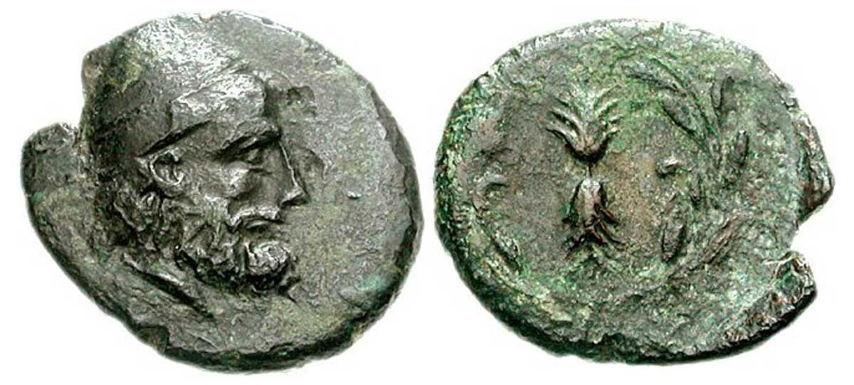 coin odysseus ithaca third century bce