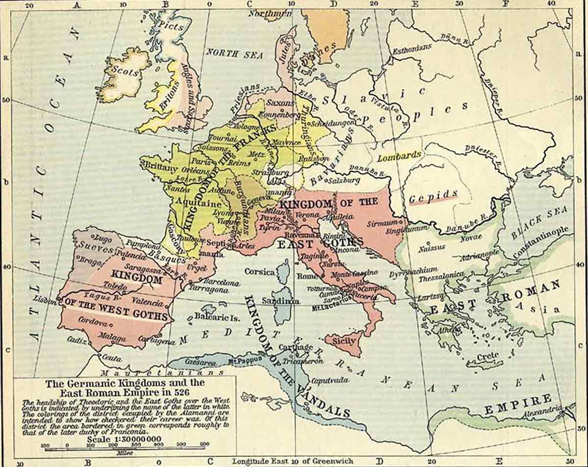 european map 526 ce