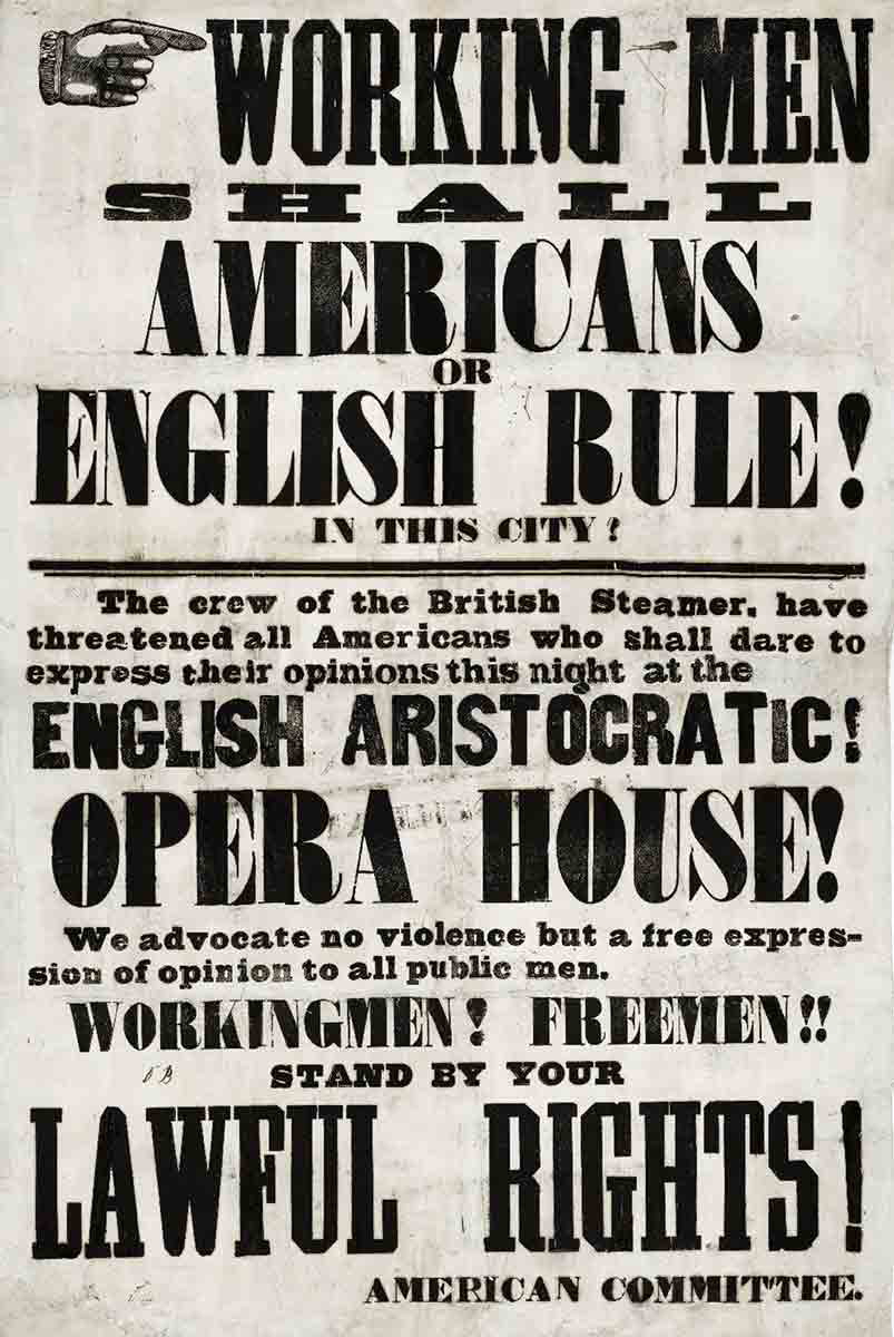 handbill protest astor place
