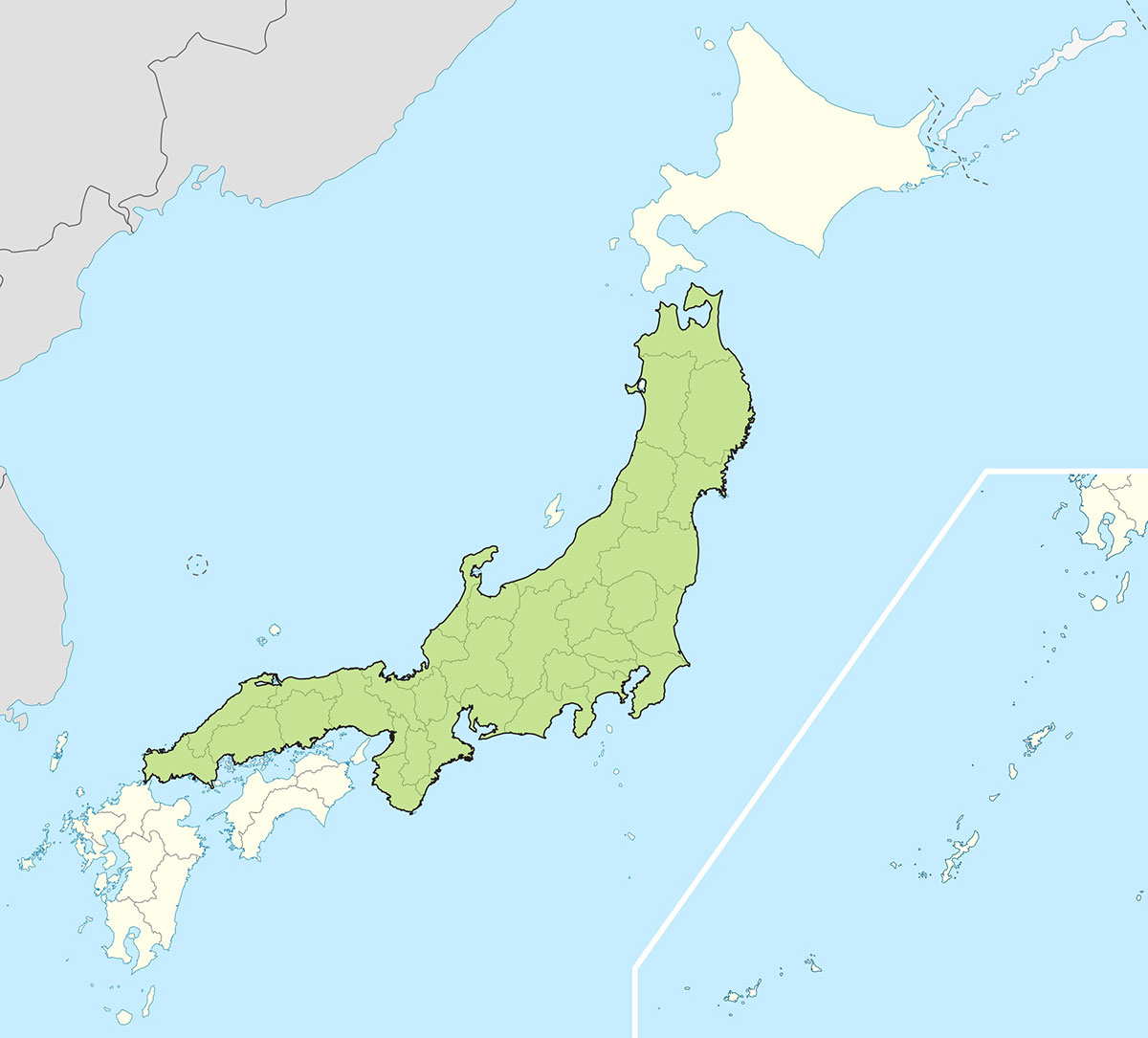 japan honshu map