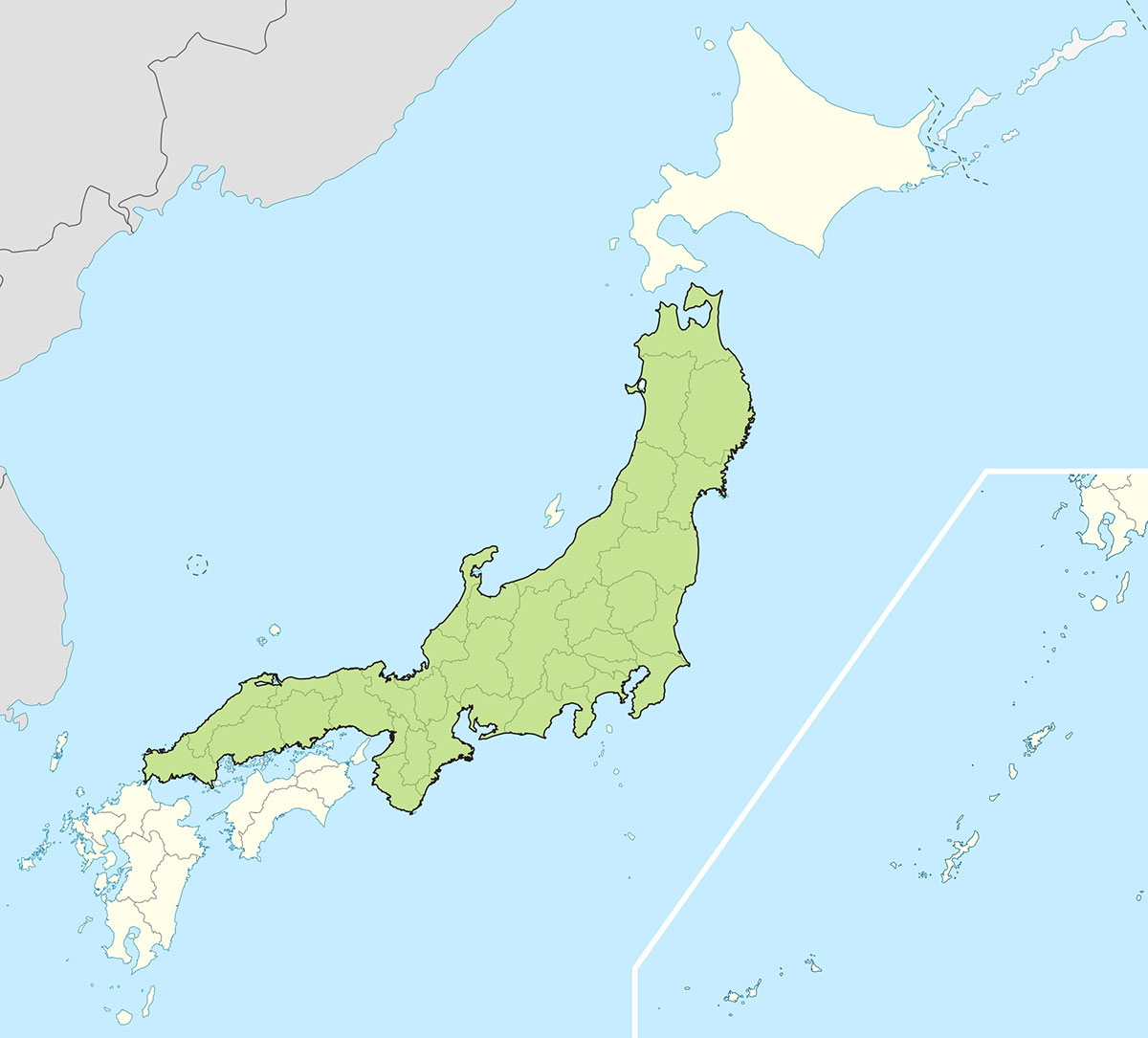 japan honshu map