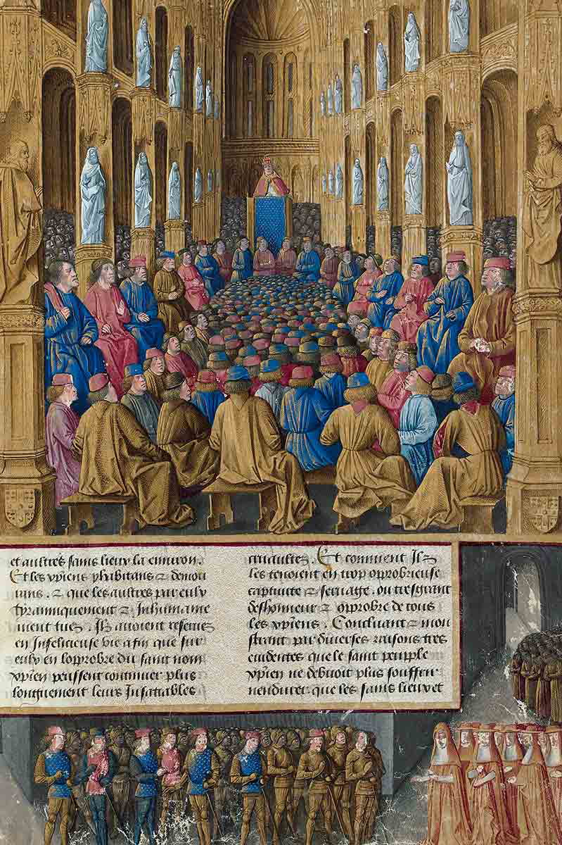 jean colombe pope urban ii preaching council clermont miniature