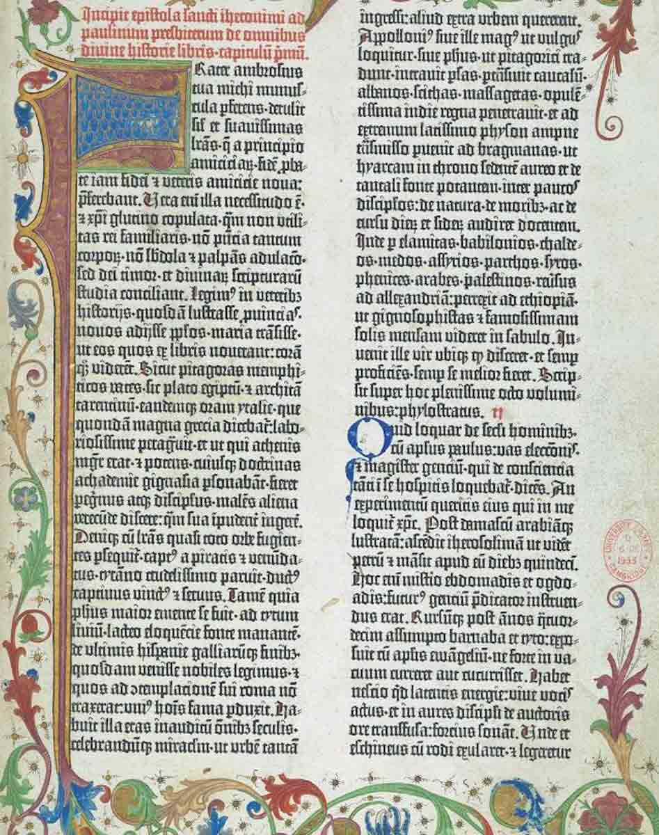 johannes gutenberg bible cambridge university library