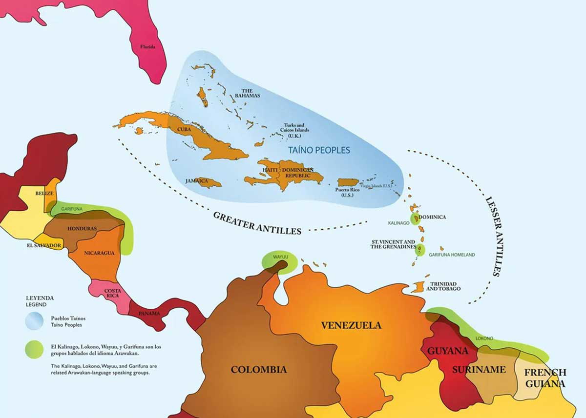 map taino cultures caribbean