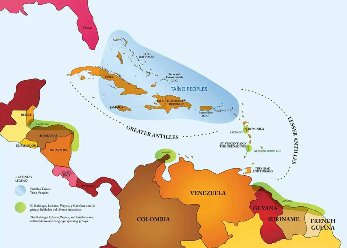 map taino cultures caribbean