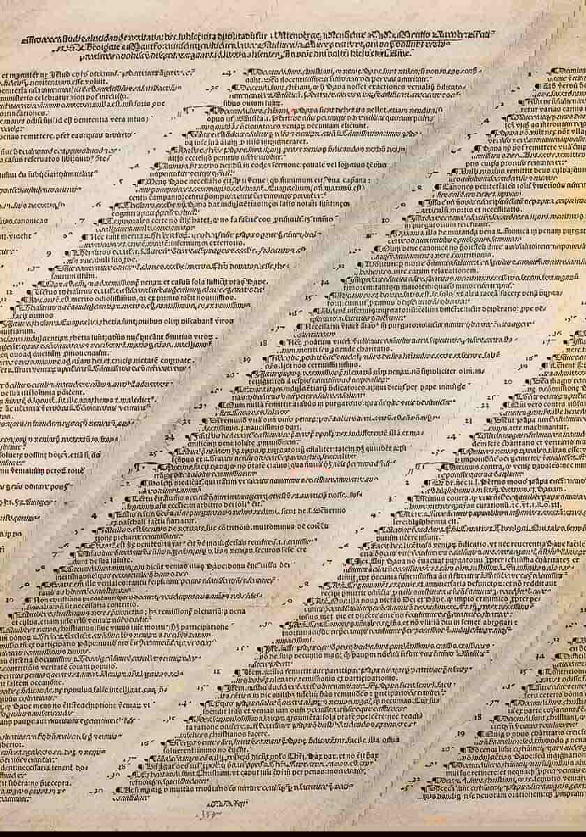 martin luther 95 thesis document