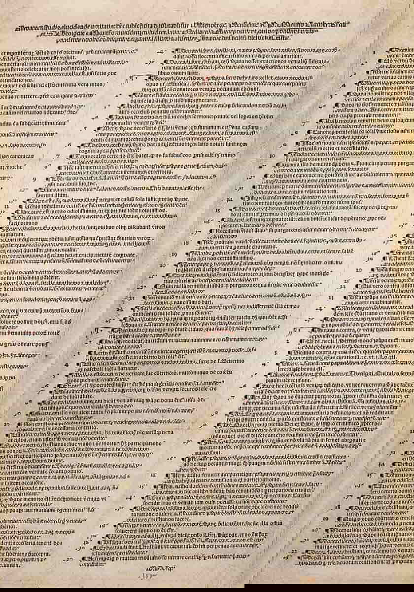 martin luther 95 thesis document