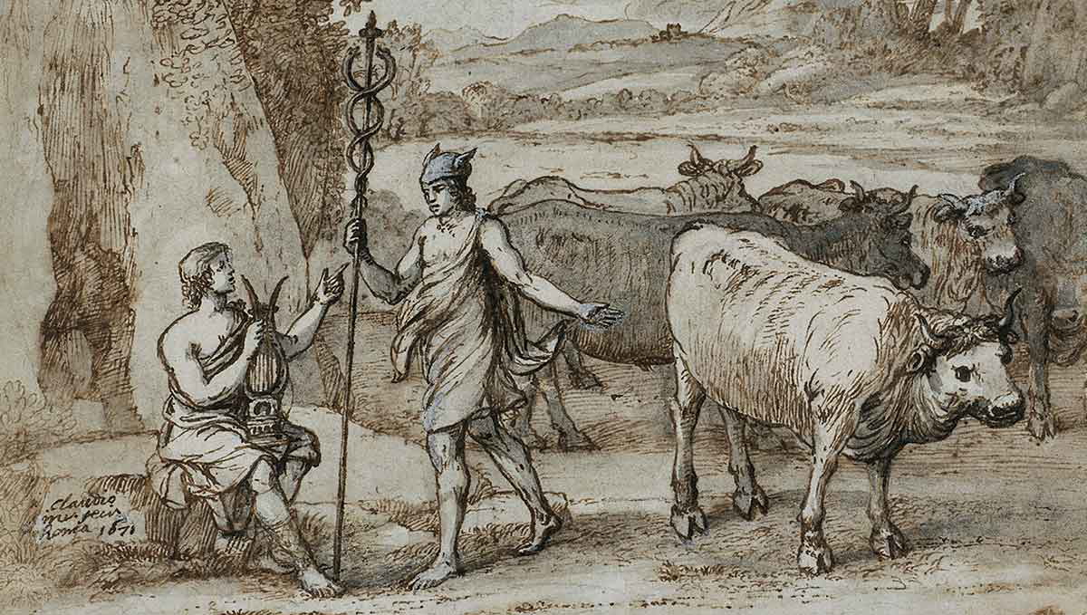 mercury returning cattle apollo drawing