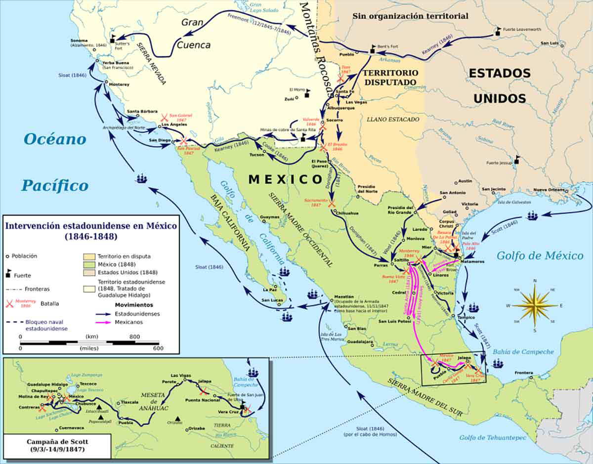 mexican american war map