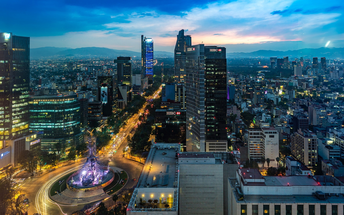 mexico city night skyline