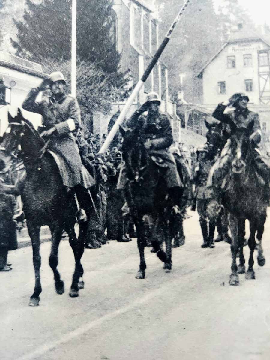 mounted german troops austria