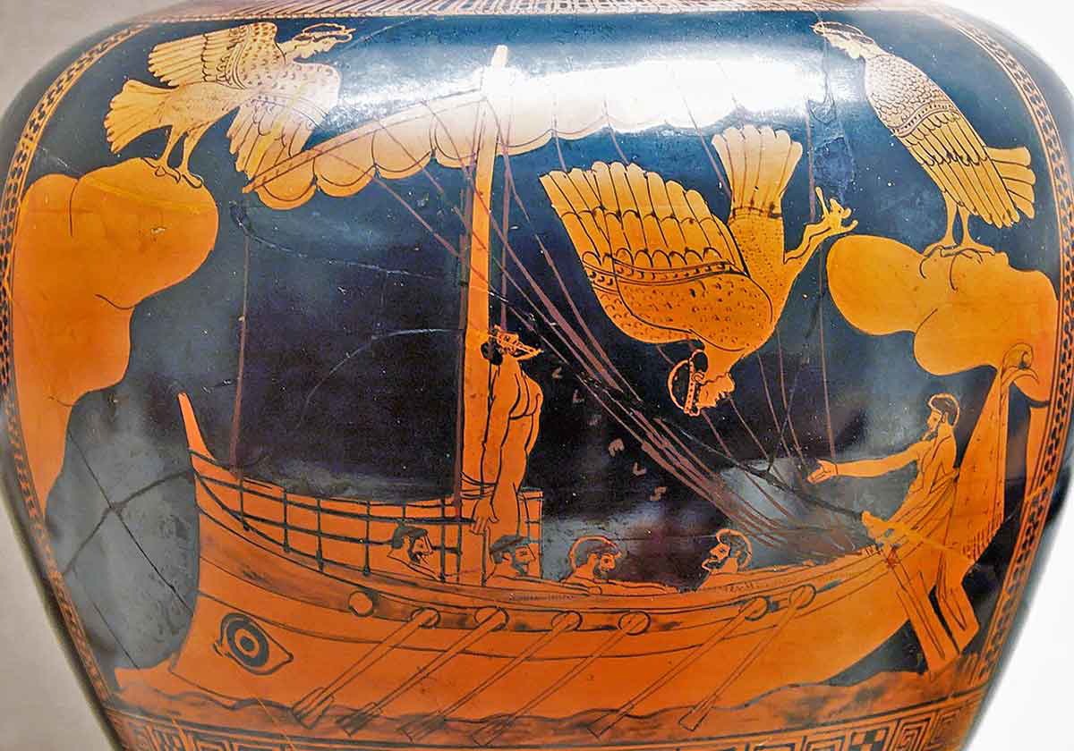 odysseus sirens attic vase fifth century bc wikimedia commons