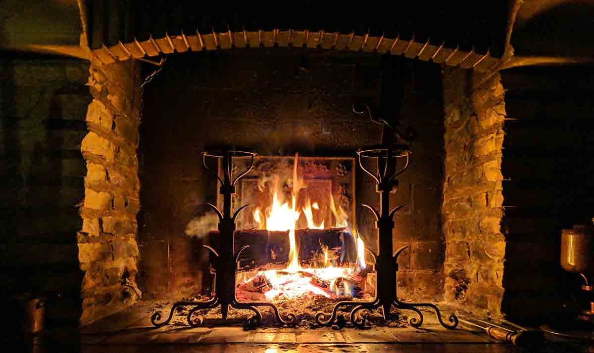 open fireplace