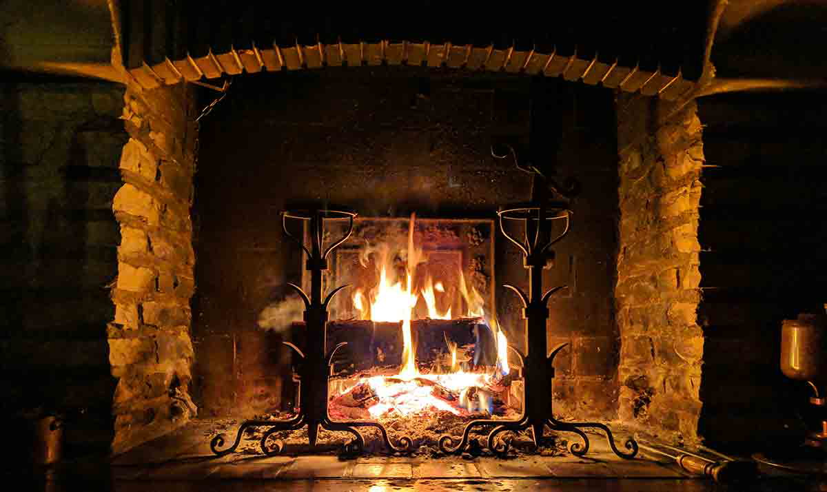 open fireplace