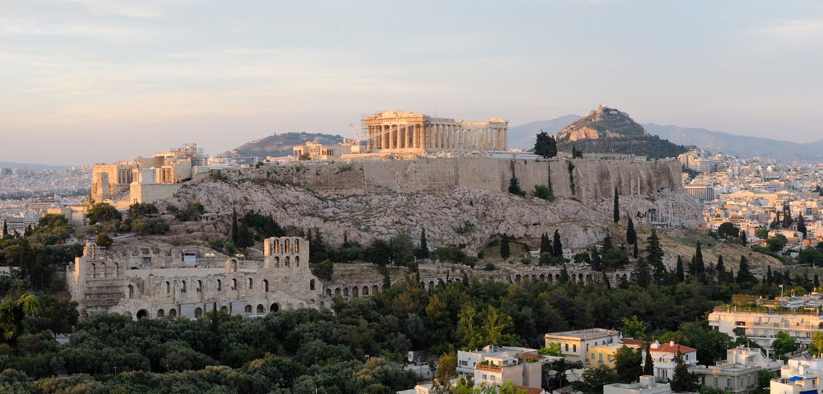 parthenon wide angle landscape