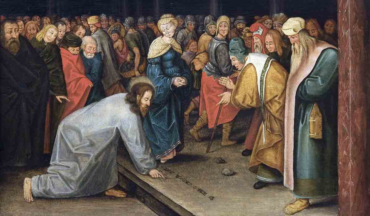 pieter brueghel younger christ and woman painting