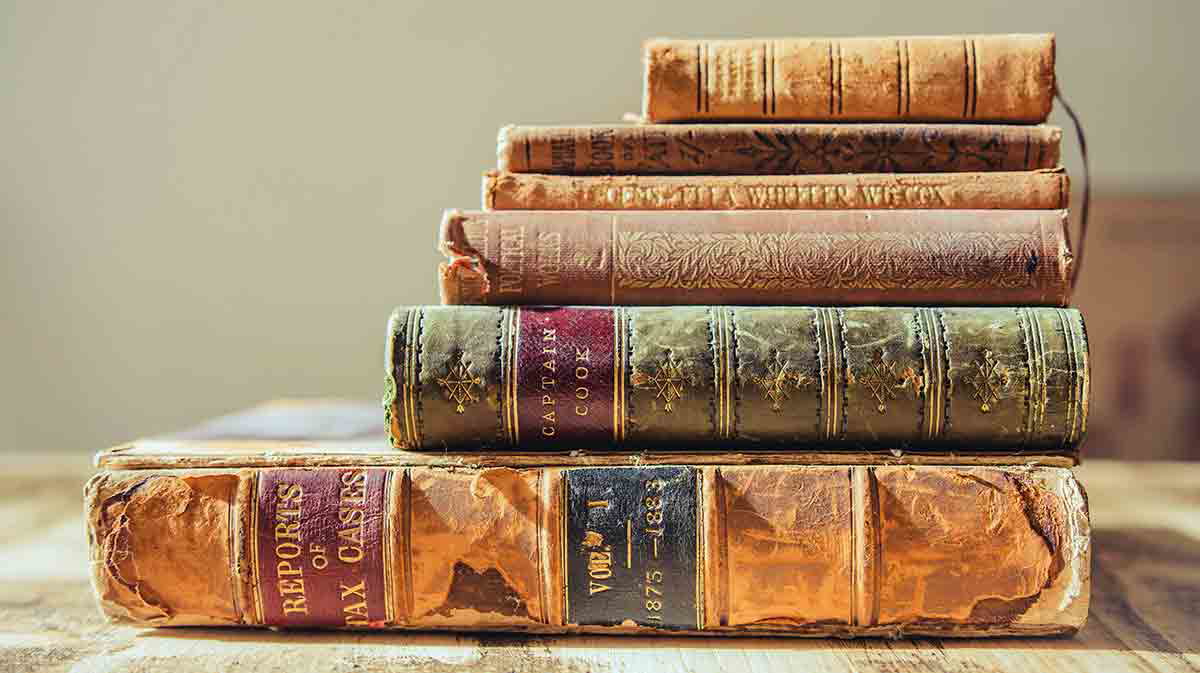pile of old rare books