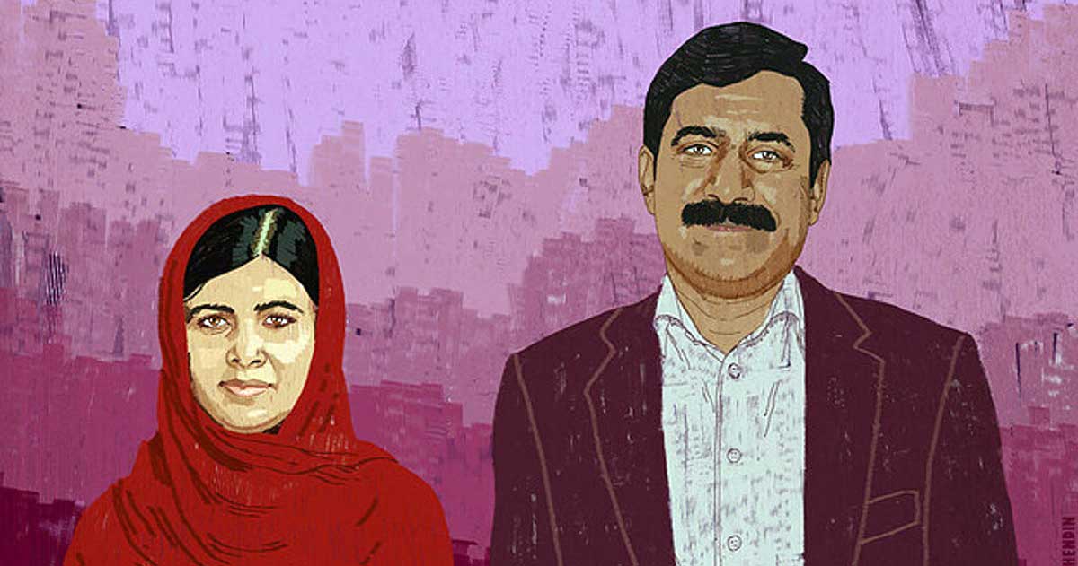 rebecca hendin malala with her father poster