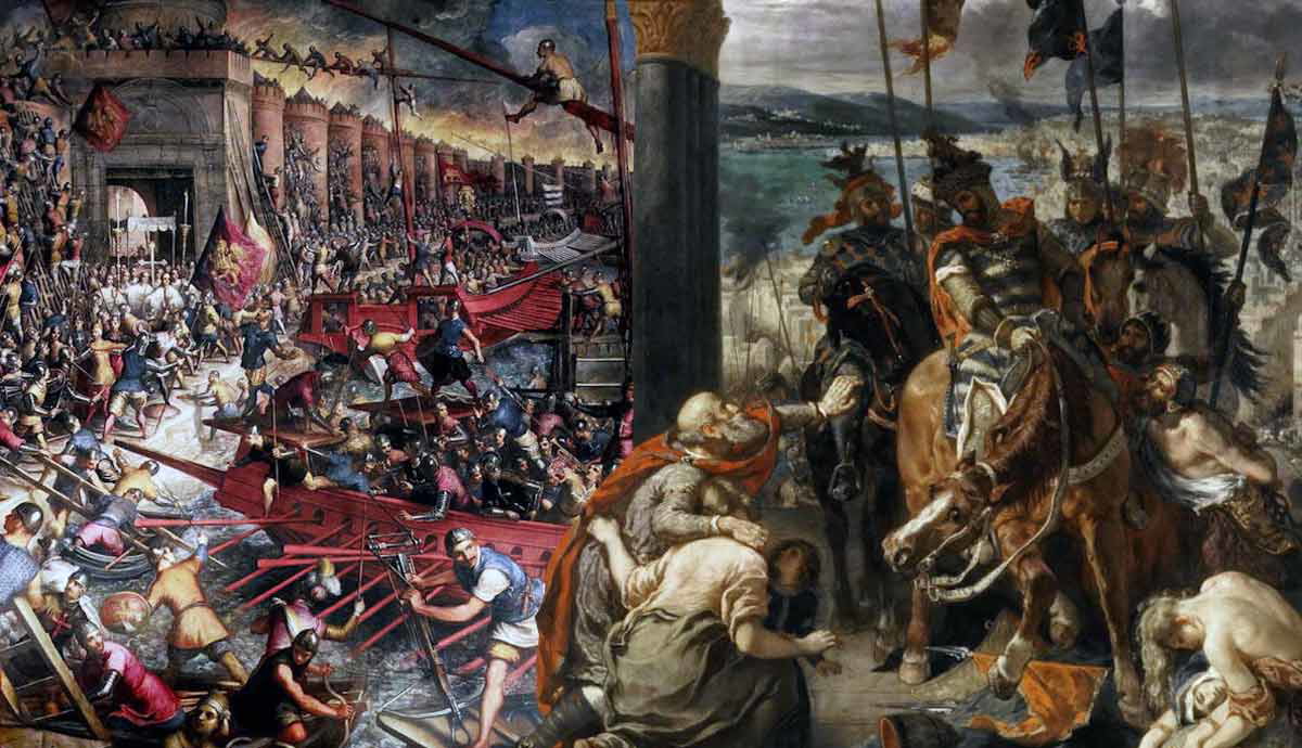 sack of Constantinople crusader ships