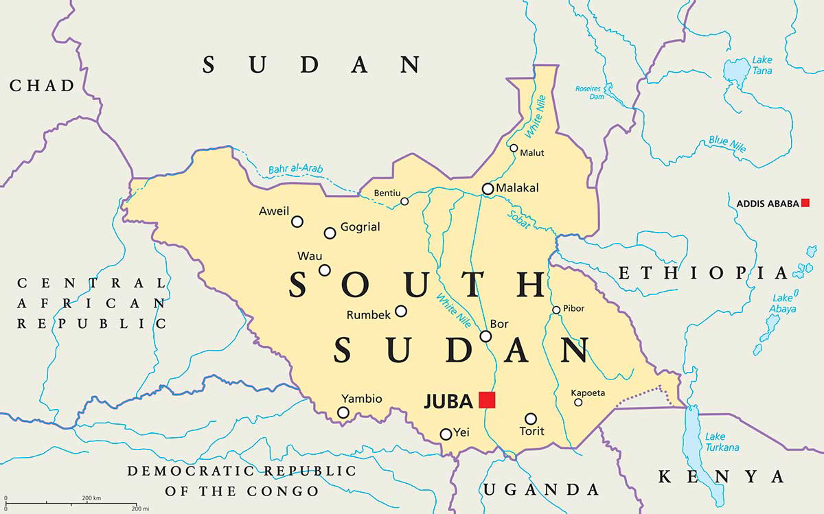 south sudan map
