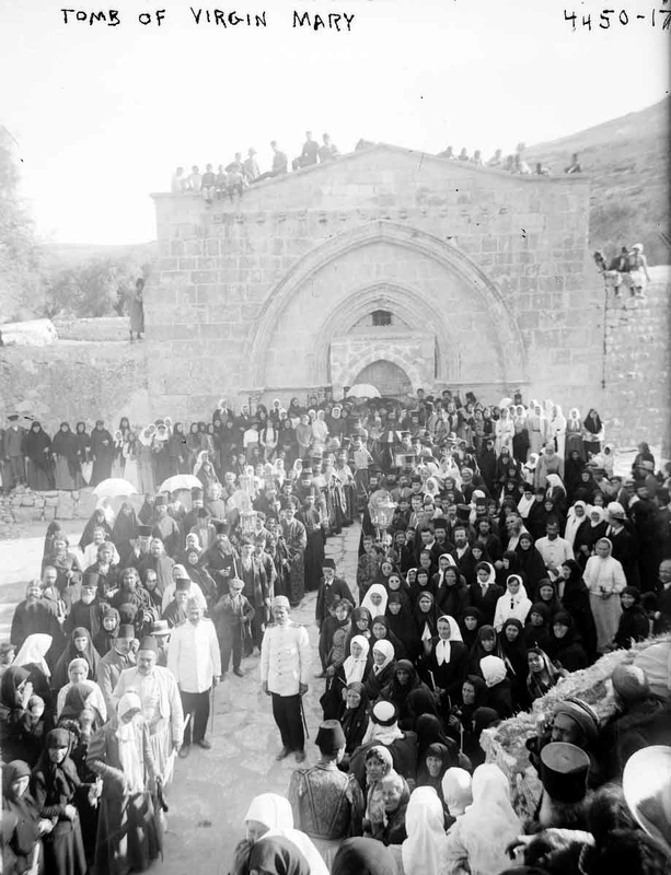 tomb of virgin mary glass negative