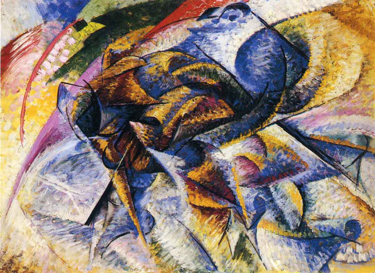 umberto boccioni dynamism of cyclist painting