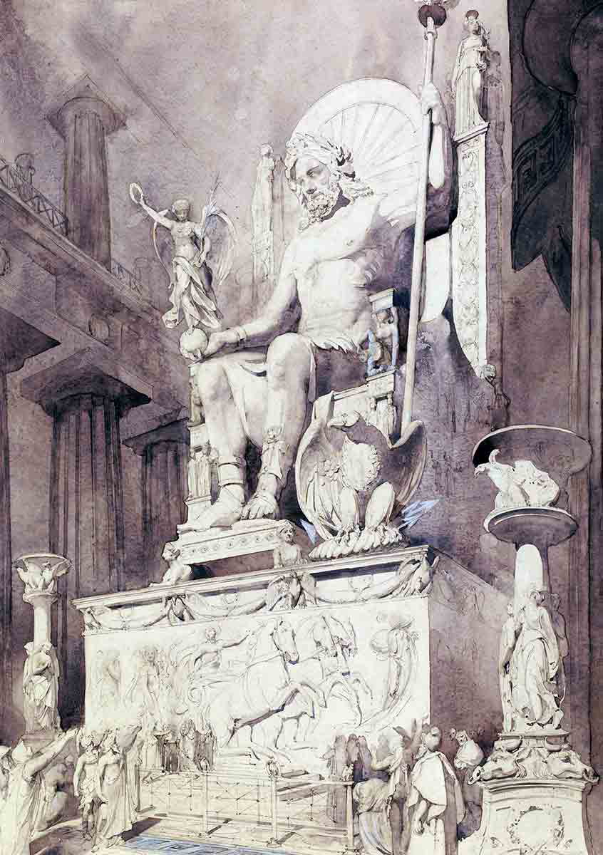 zeus olympia statue chryselephantine