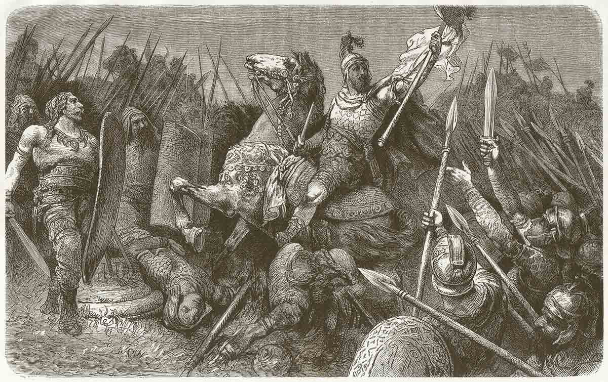 Belisarius (c.505-565) in battle against the Goths