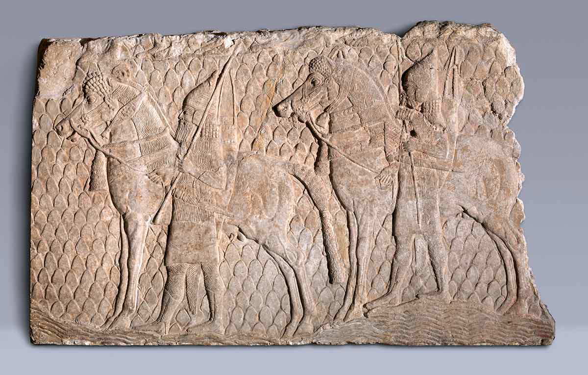 assyrian relief cavalrymen stream nineveh metrapolitan museum art