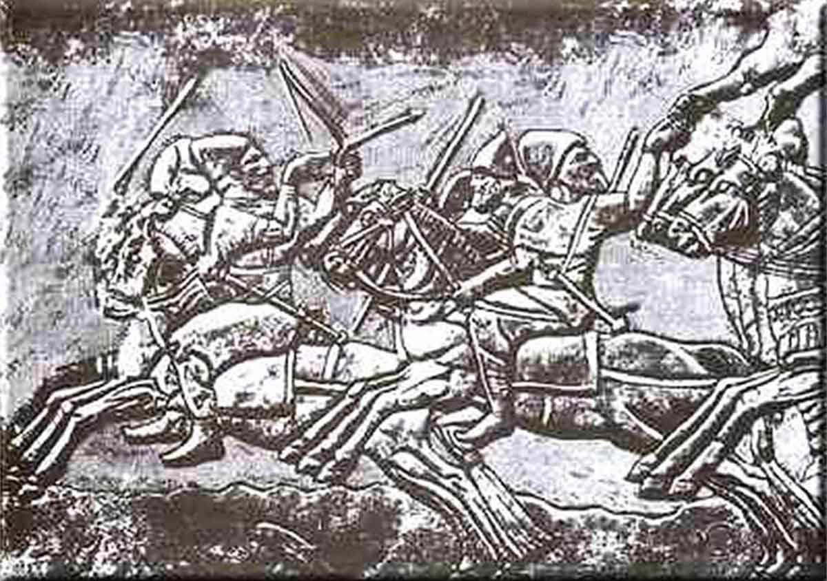 assyrian relief cimmerian warriors nimrud