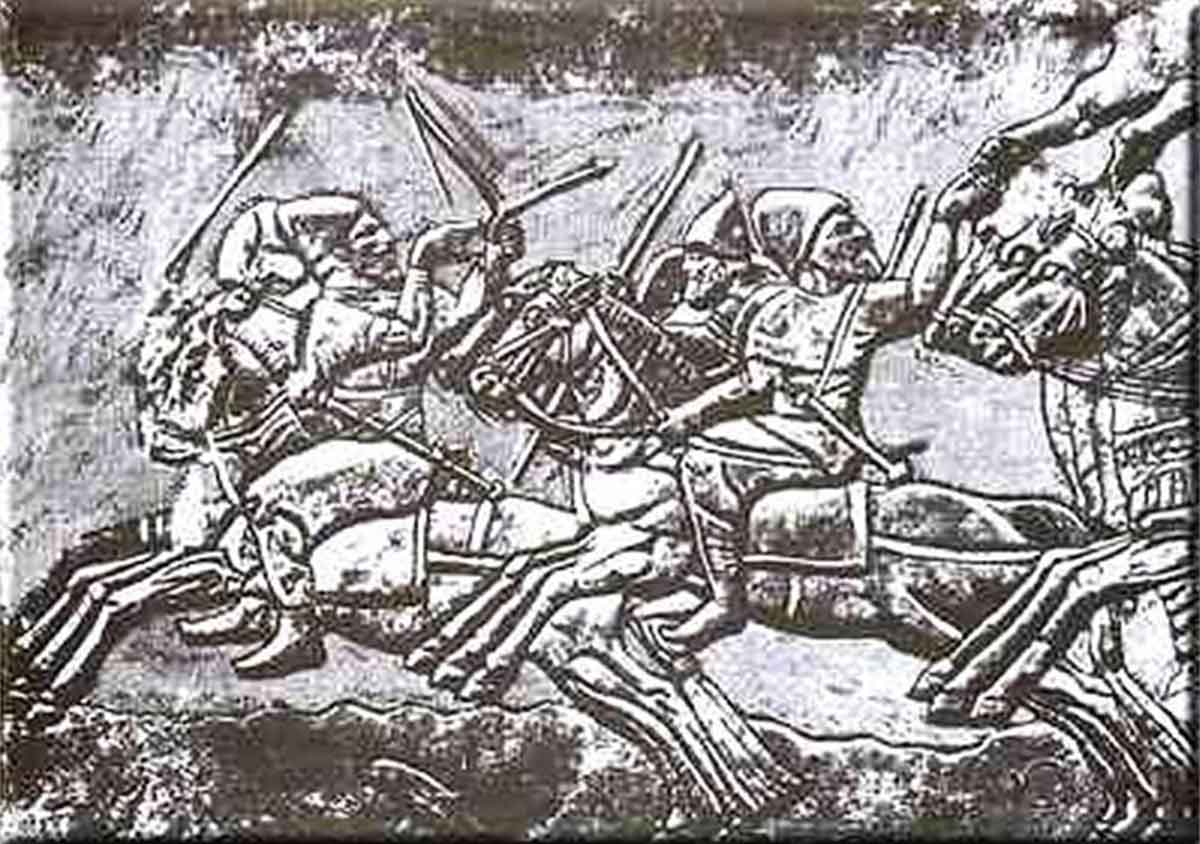 assyrian relief cimmerian warriors nimrud