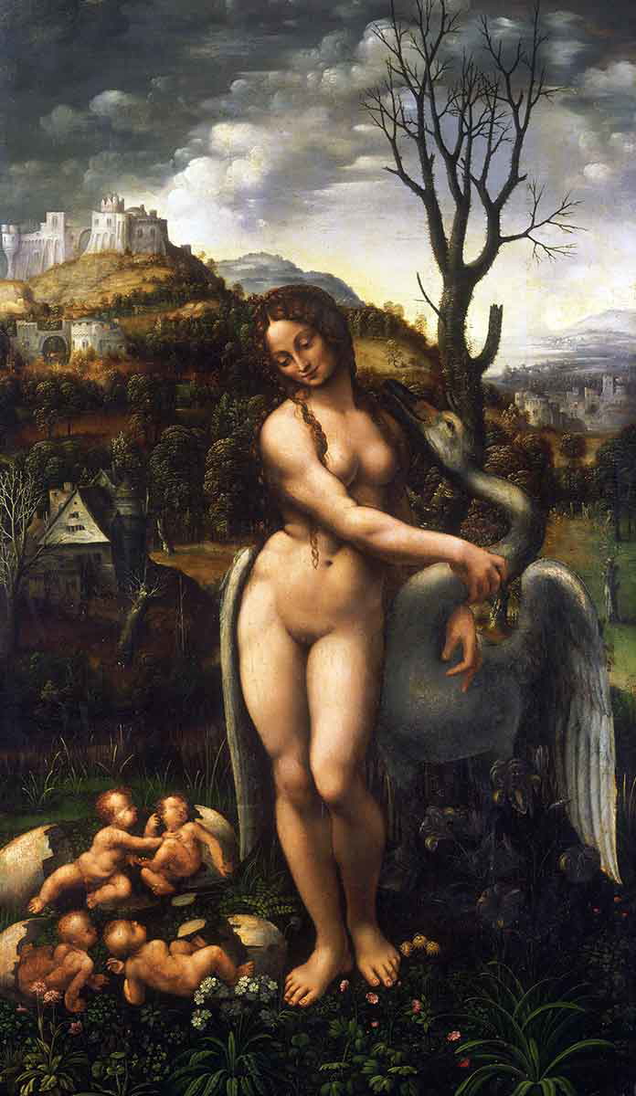 author unknown leda and swan painting