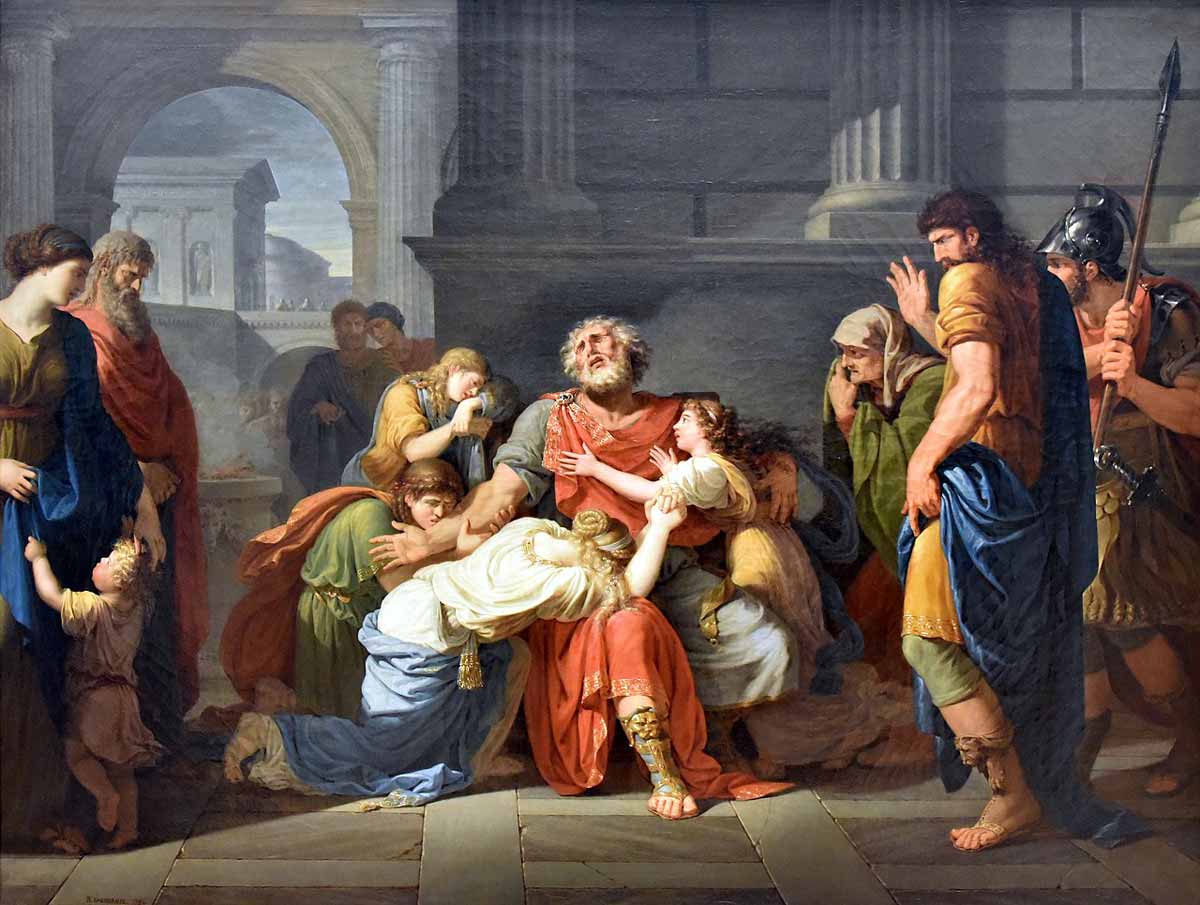 bénigne gagneraux painting the blind oedipus commending his children to the gods