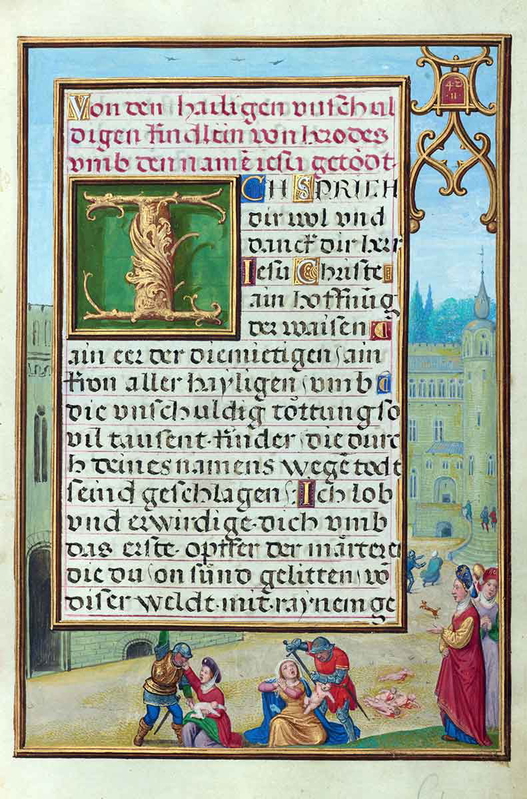 bening border with athaliah ordering the massacre of the king children print
