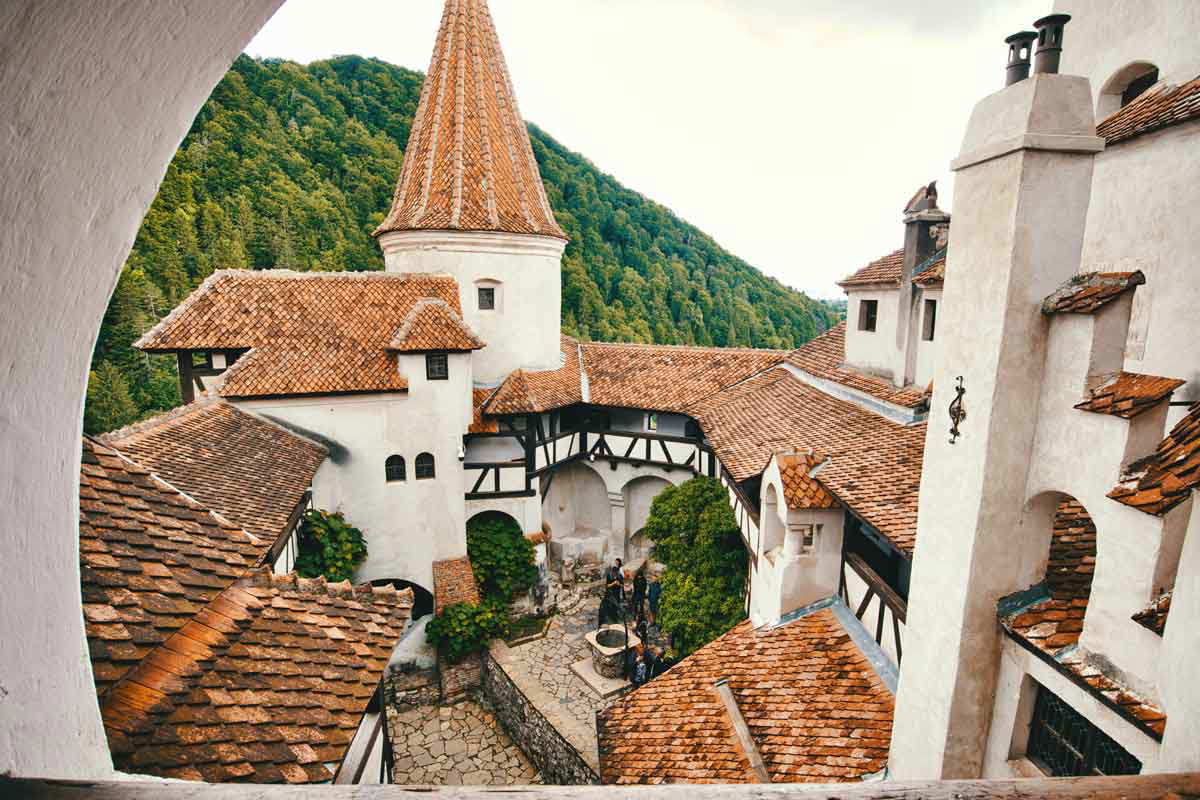 bran castle courtyard romania