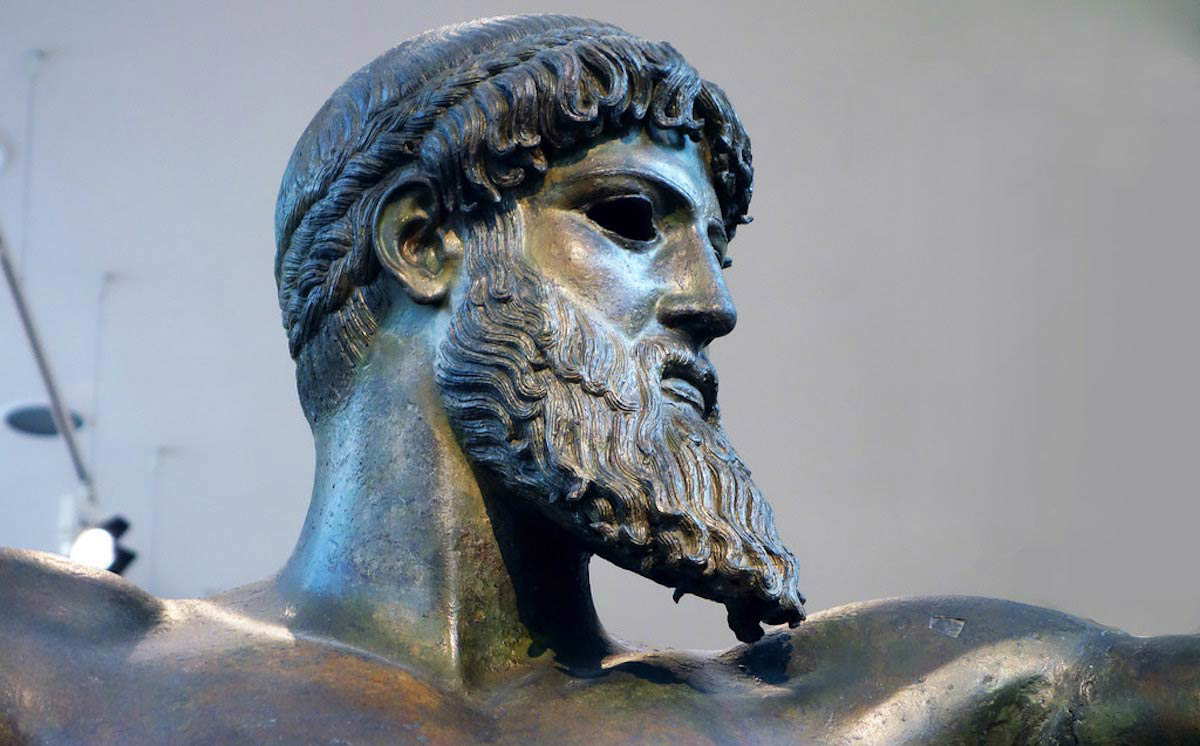 bronze statue poseidon ancient greek sculpture