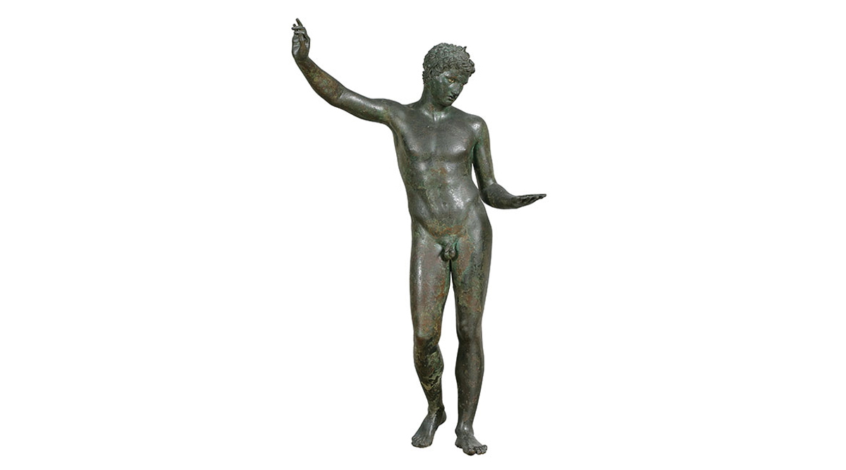 bronze statue young athlete