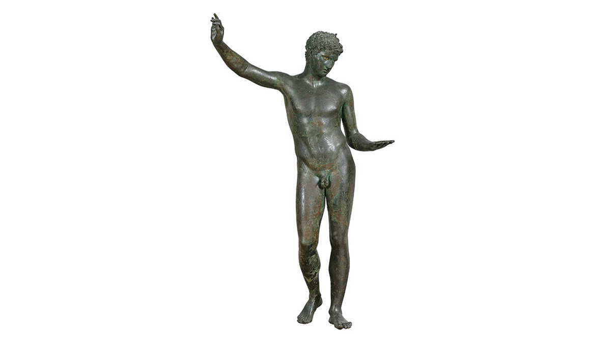 bronze statue young athlete