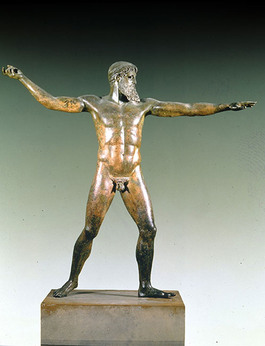 bronze zeus posidon statue