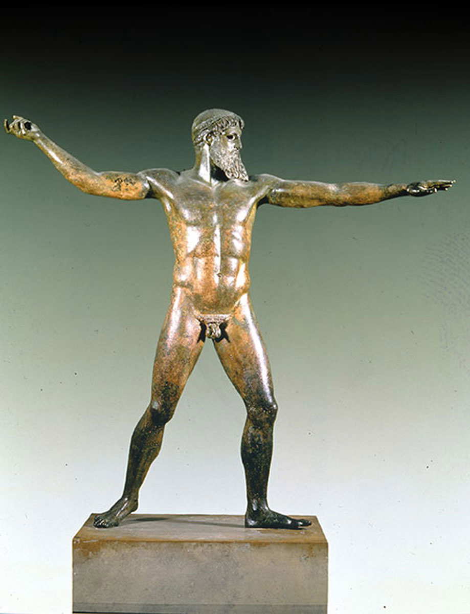 bronze zeus posidon statue