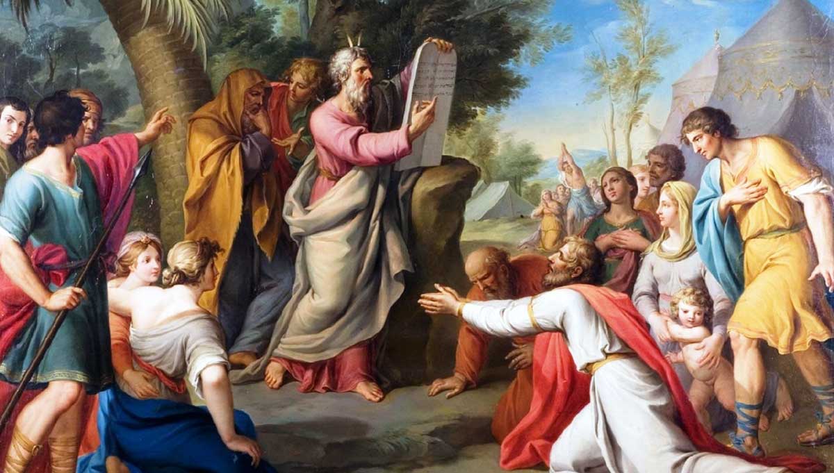 camaron y melia moses with the tables of the law painting