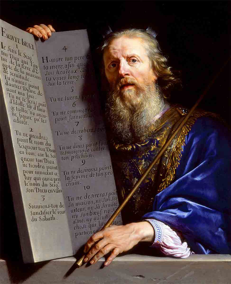 de champaigne moses presenting the tablets of the law painting