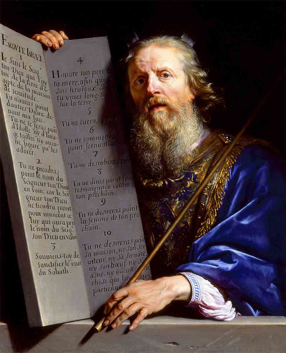 de champaigne moses presenting the tablets of the law painting