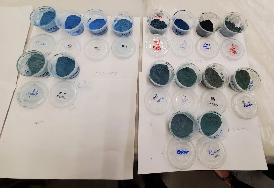 egyptian blue pigment examples in jars