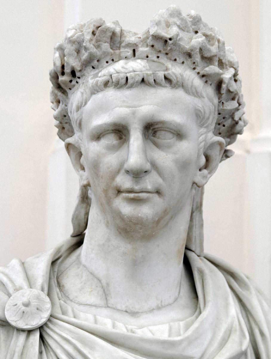 emperor claudius marble bust